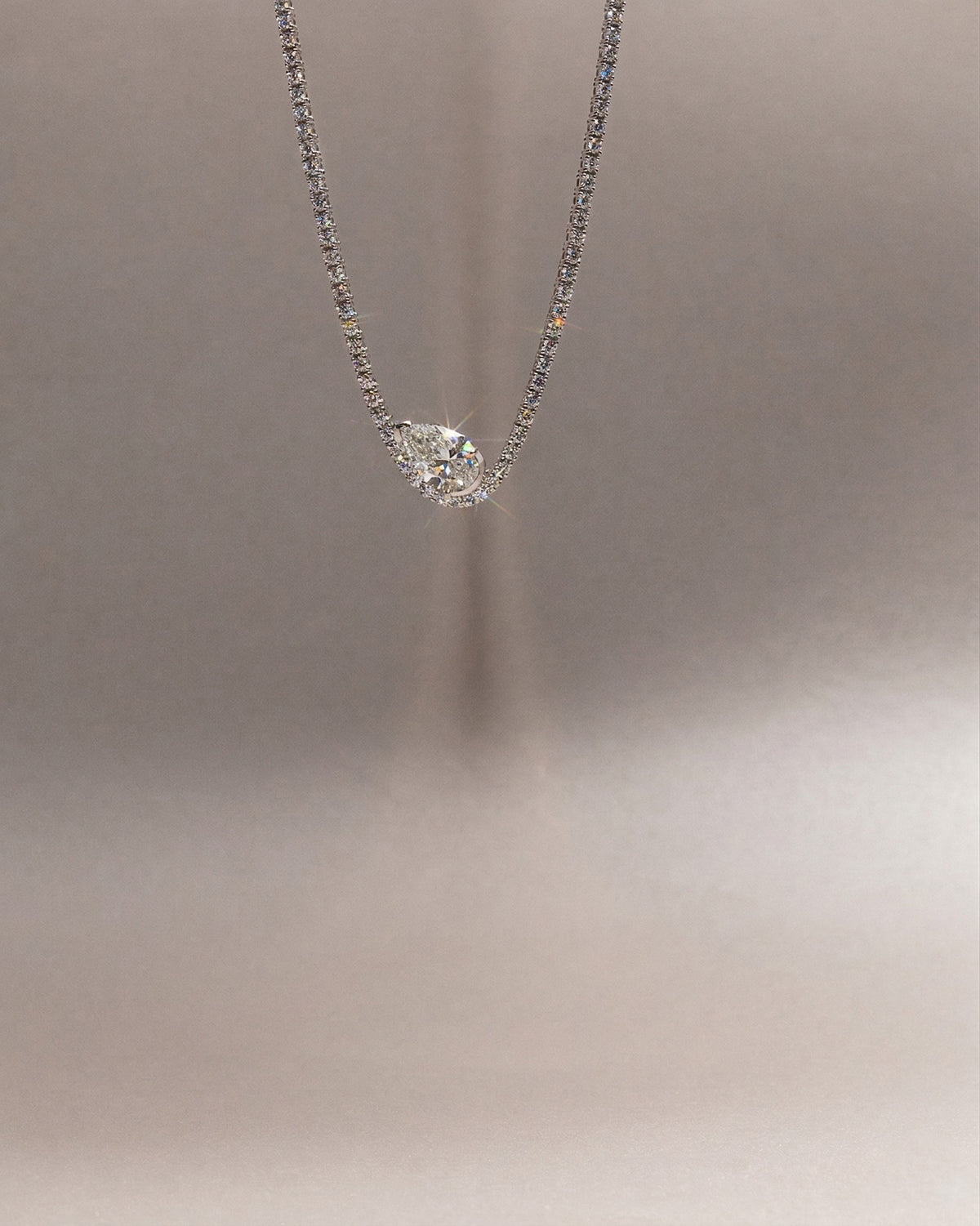 Pear Diamond Trace Eternity Necklace