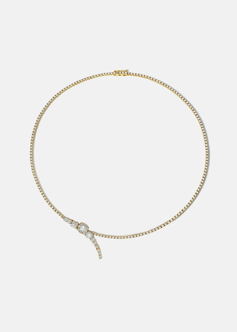 Diamond Serif Eternity Necklace