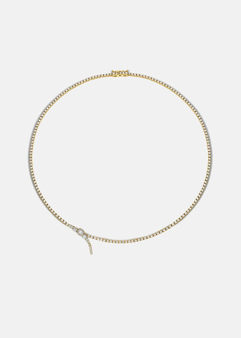 Petite Diamond Serif Eternity Necklace