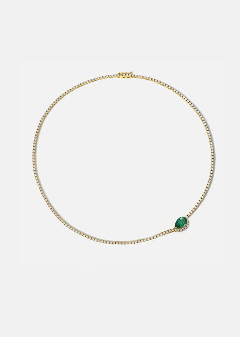 Emerald Trace Diamond Eternity Necklace