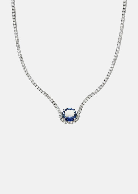 Sapphire Trace Diamond Eternity Necklace