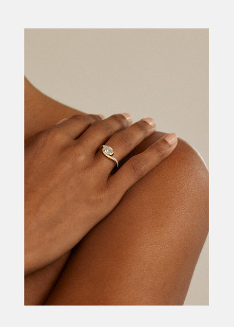 Mini Pear Diamond Trace Pavé Ring