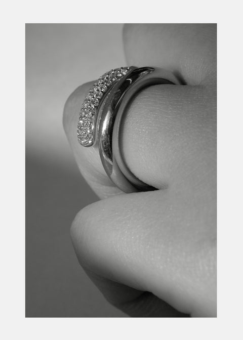 Mono Half Pavé Ring