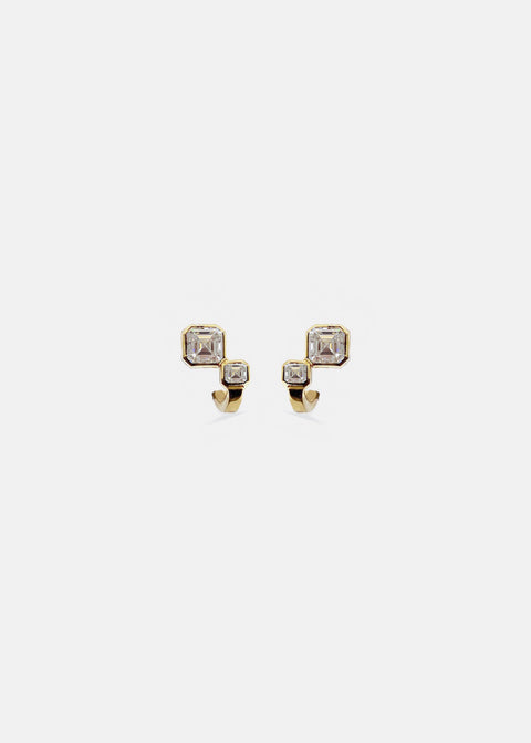 Asscher Diamond Duet Earrings