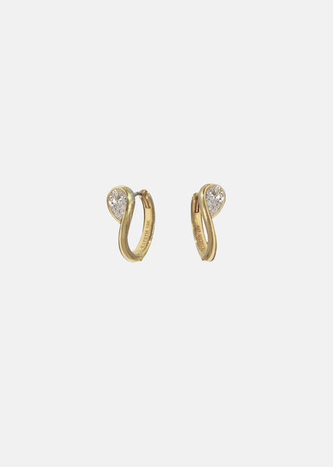 Pear Diamond Trace Hoops