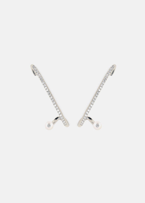 Crescendo Flare Pearl Pavé Earring