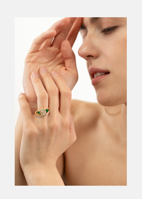 Floating Radiant Diamond Ring