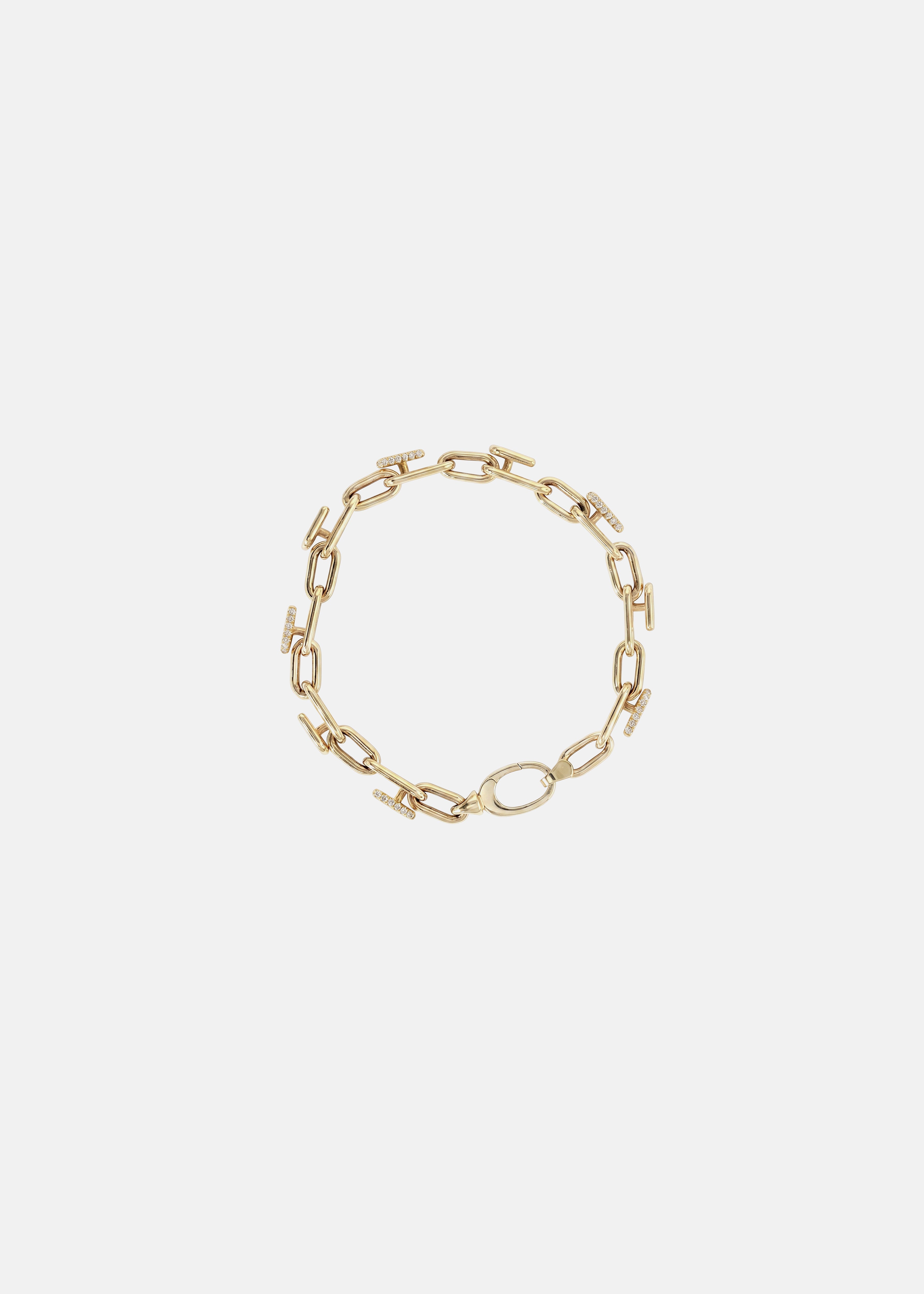 Mono Half Pavé Chain Bracelet
