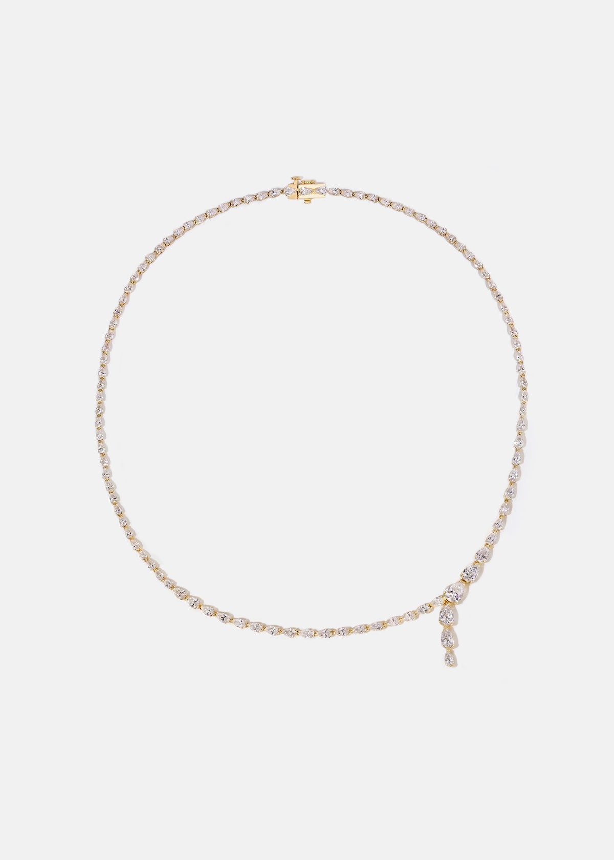 Pear Serif Eternity Necklace