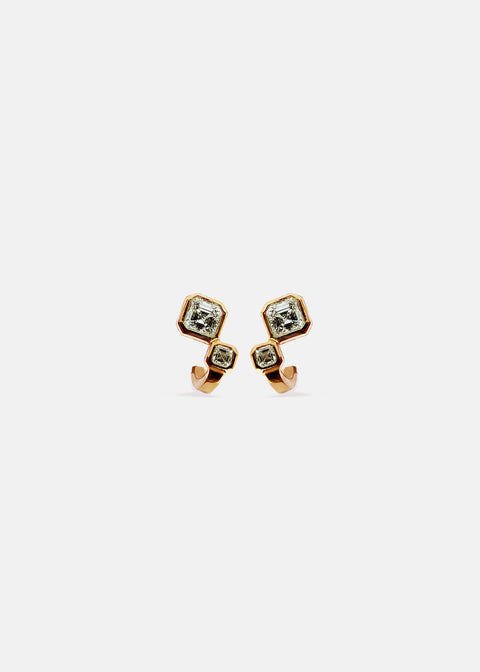 Asscher Diamond Duet Earrings