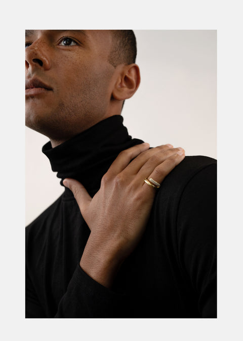 Mono Half Pavé Ring