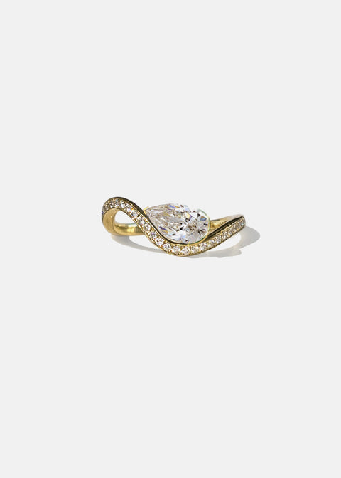 Mini Pear Diamond Trace Pavé Ring