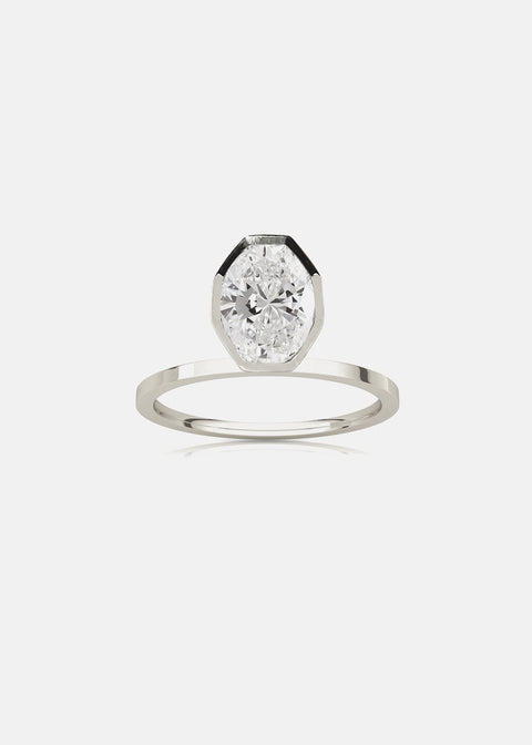 Floating Cosma Oval Diamond Ring