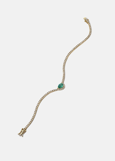 Emerald Trace Diamond Eternity Bracelet