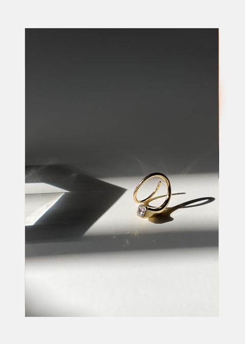 Asscher Crescendo Pin Ring