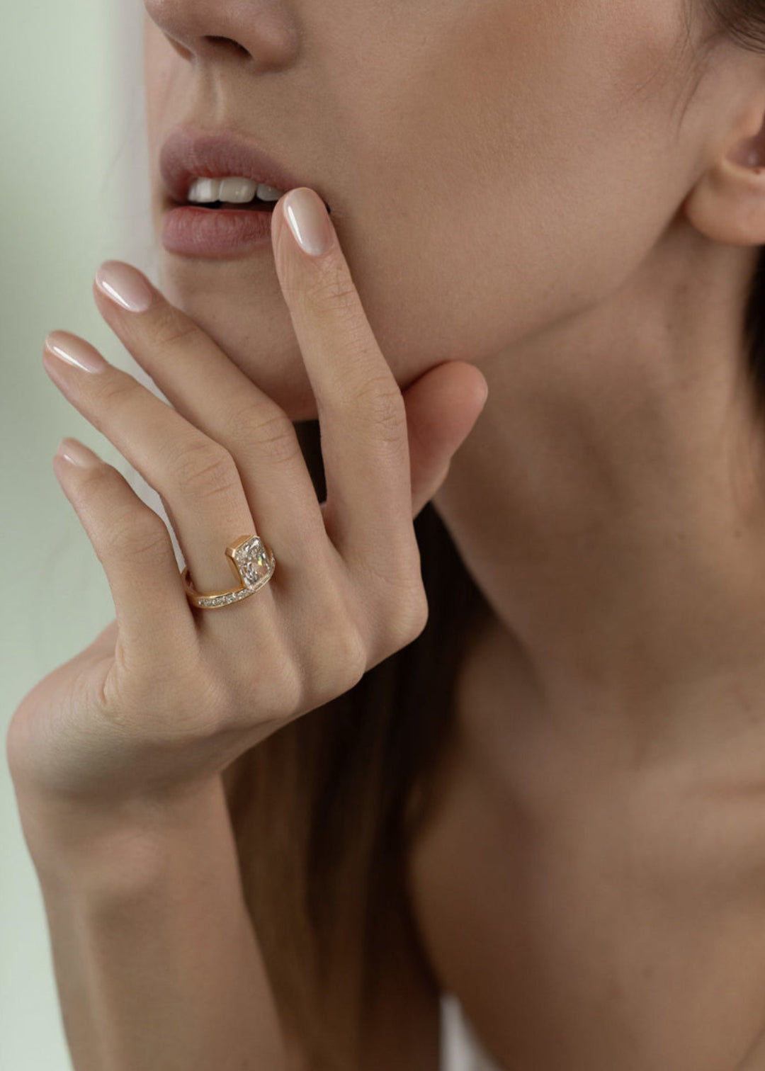 Radiant Diamond Peak Ring