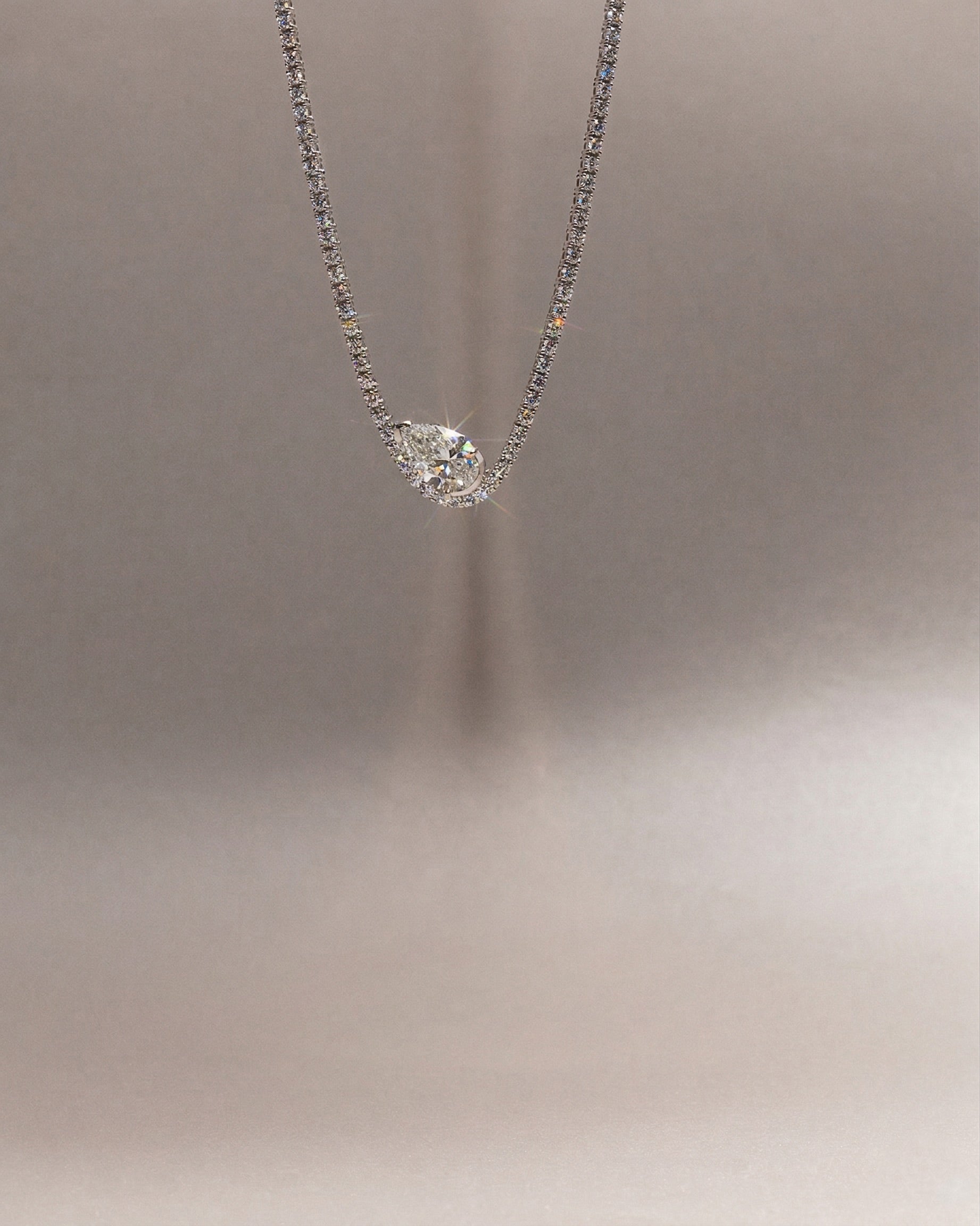 Pear Diamond Trace Eternity Necklace