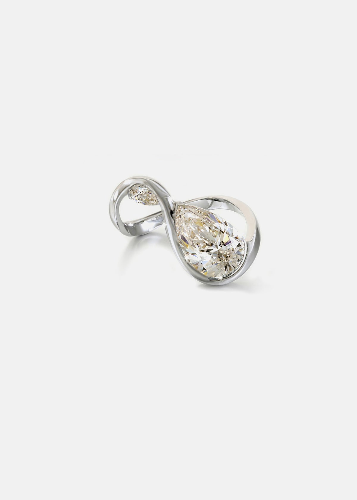 Toi et Moi Pear Diamond Trace Ring