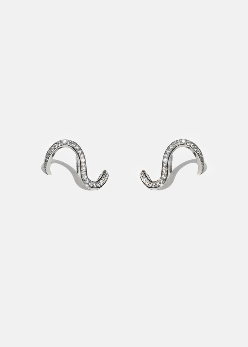 Silver Trace Pavé Earring