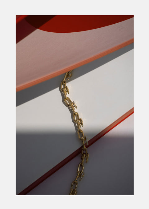 Petite Mono Chain Half Pavé Bracelet