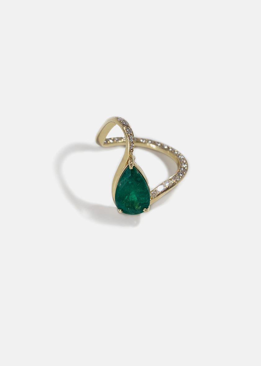 Emerald Trace Oasis Pavé Ring