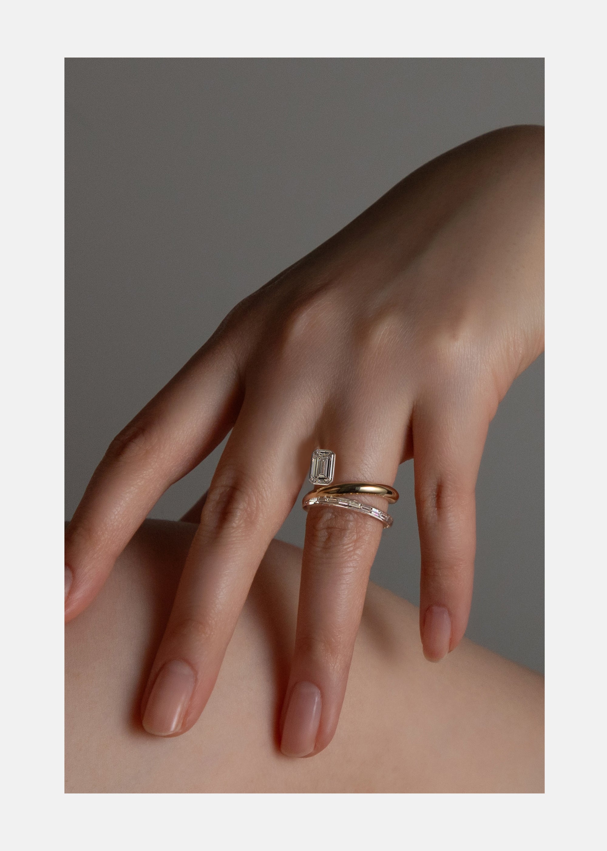 Emerald Double Flare Ring