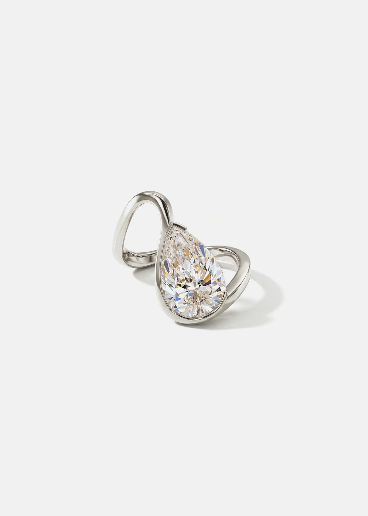 Pear Diamond Trace Ring