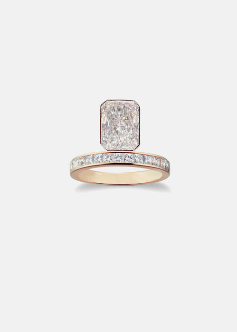 Floating Radiant Diamond Ring