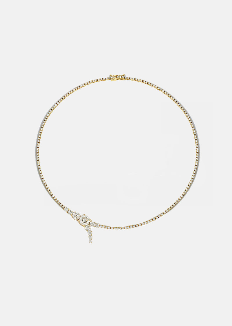 Diamond Serif Eternity Necklace