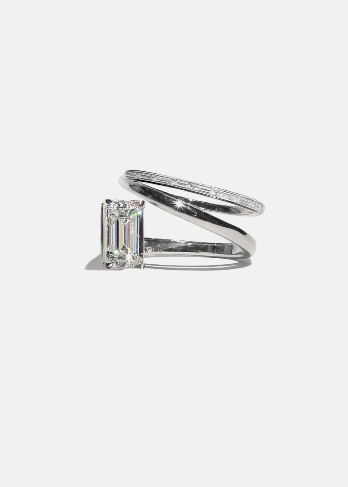 Emerald Double Flare Ring