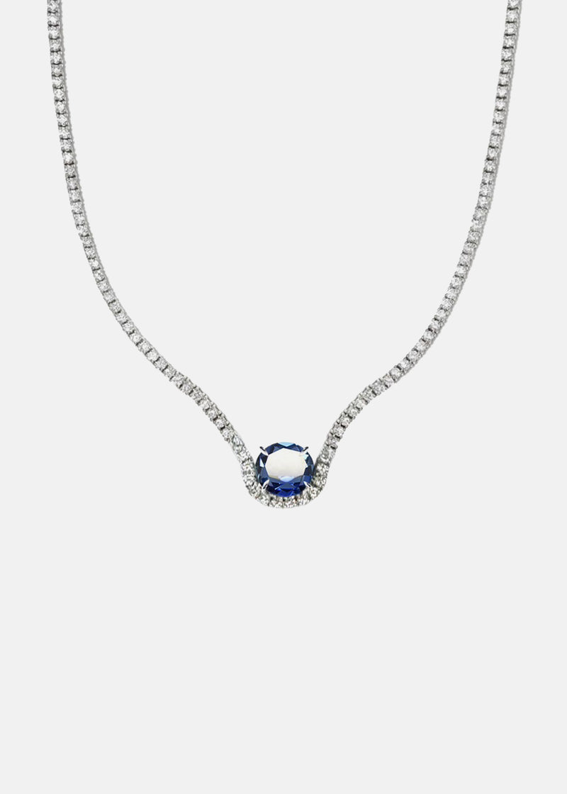 Sapphire Trace Diamond Eternity Necklace