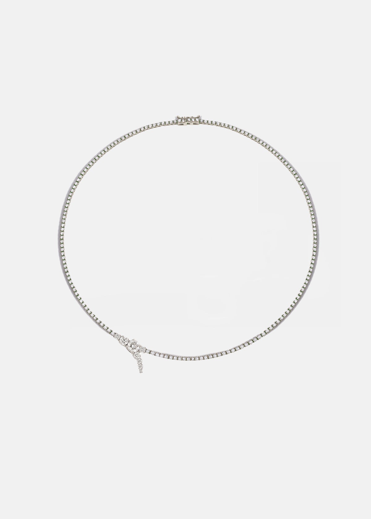 Petite Diamond Serif Eternity Necklace