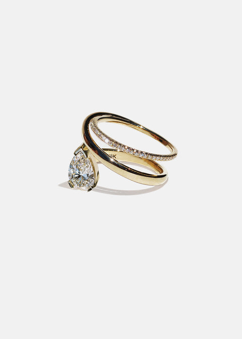 Pear Double Flare Ring