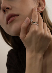 Pear Double Flare Ring