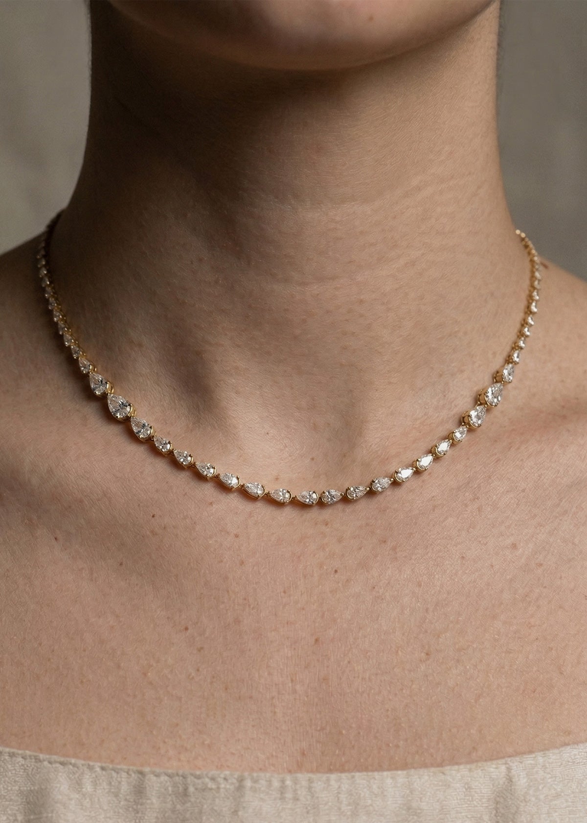 Pear Crescendo Eternity Necklace