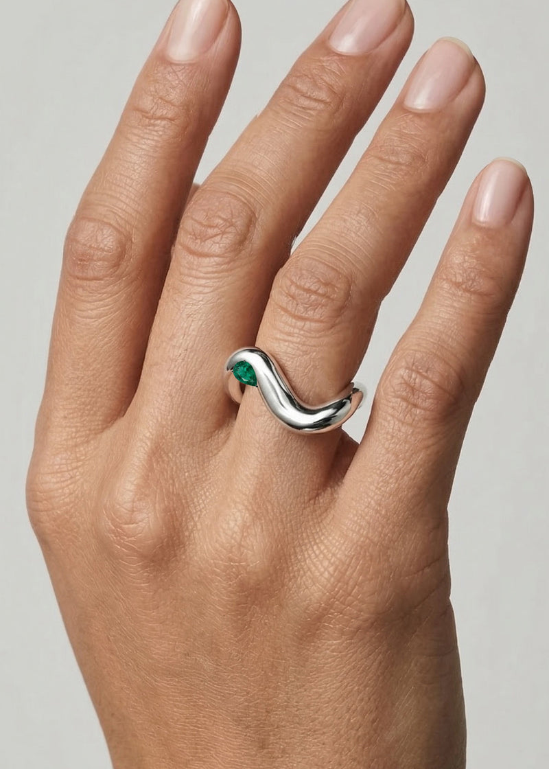 Mini Trace Emerald Cloud Ring