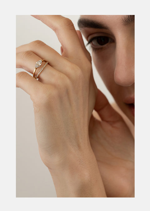 Marquise Sunset Pavé Ring