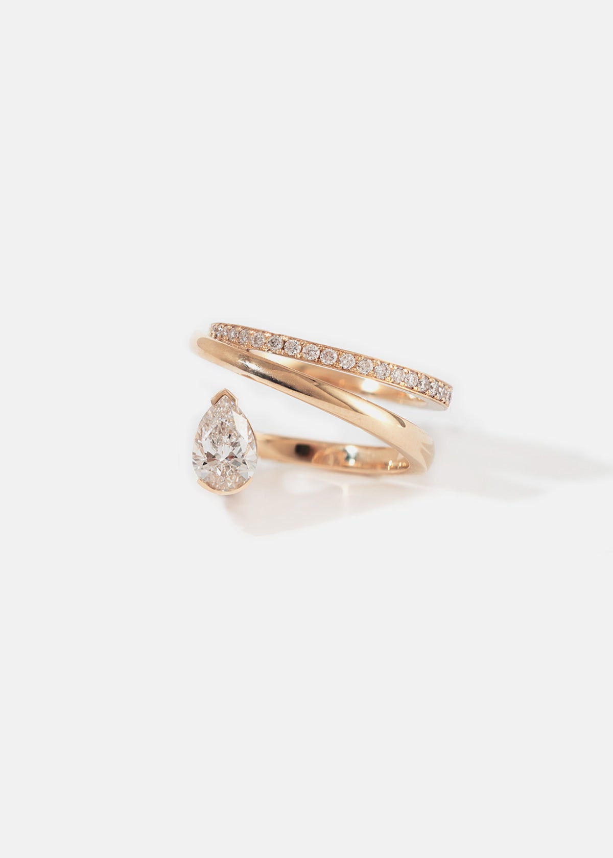Pear Crescendo Double Flare Ring