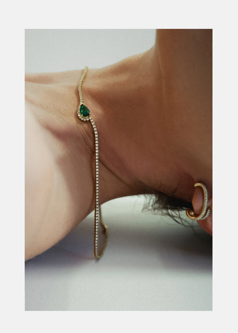 Emerald Trace Diamond Eternity Necklace
