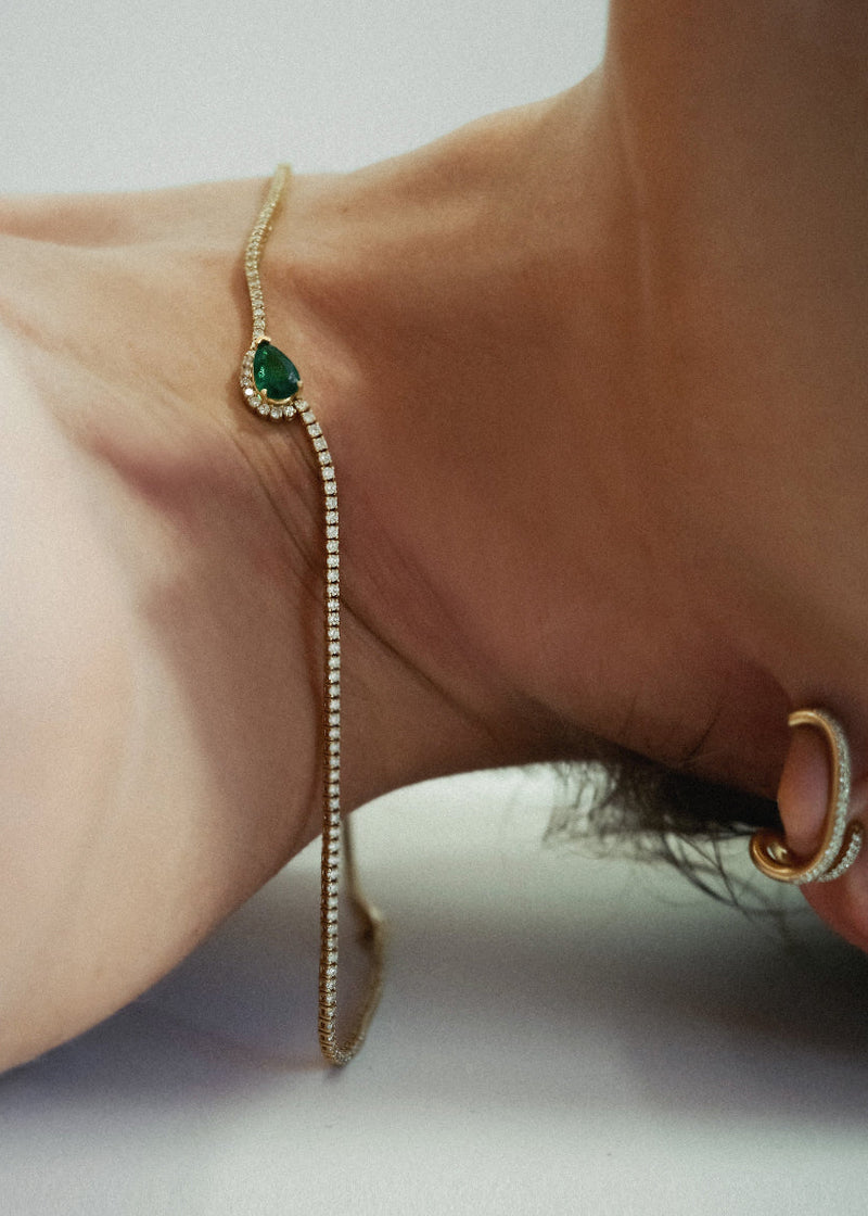 Emerald Trace Diamond Eternity Necklace