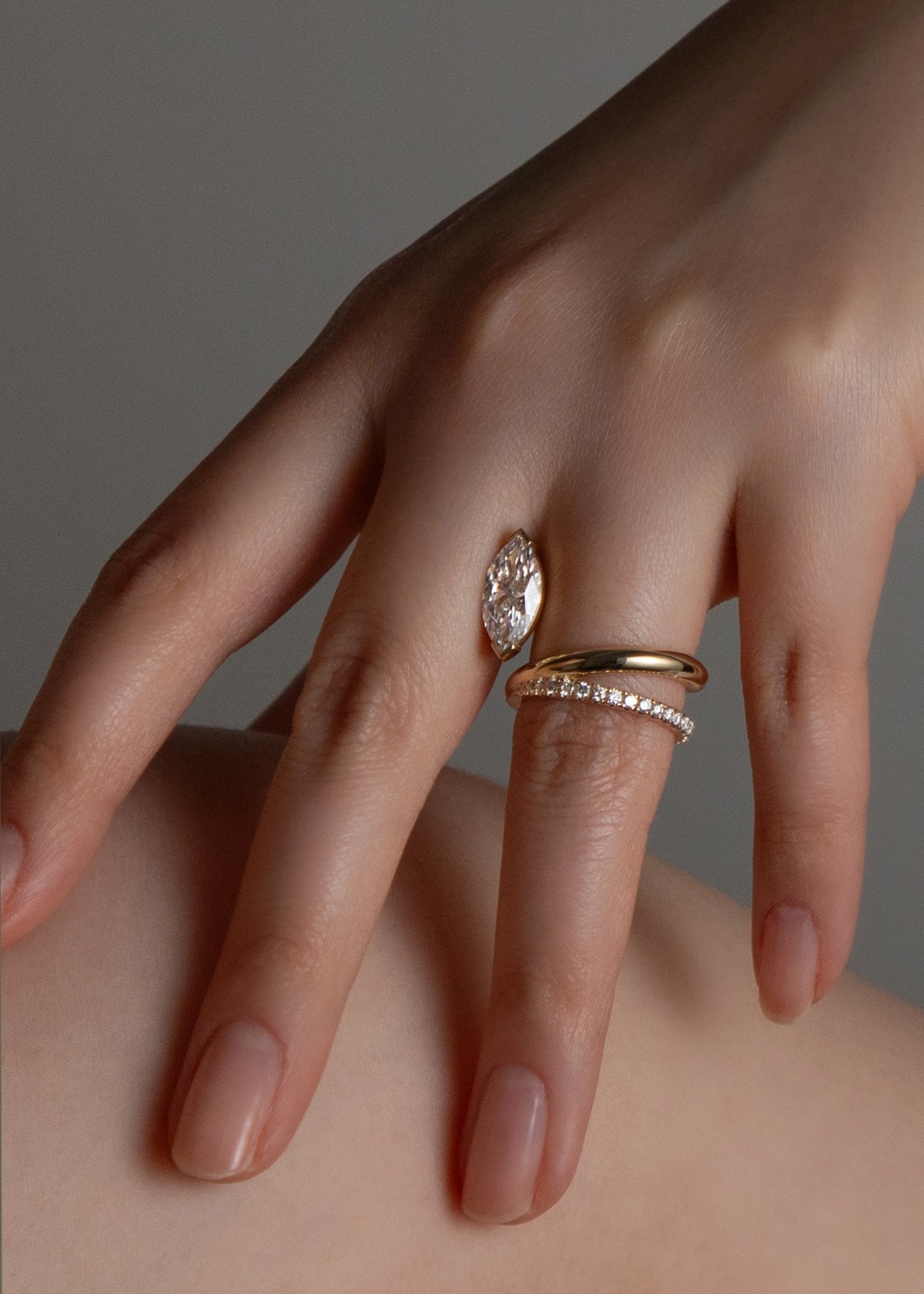 Marquise Double Flare Ring