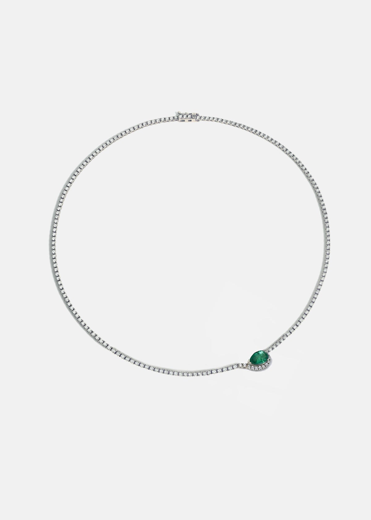 Emerald Trace Diamond Eternity Necklace