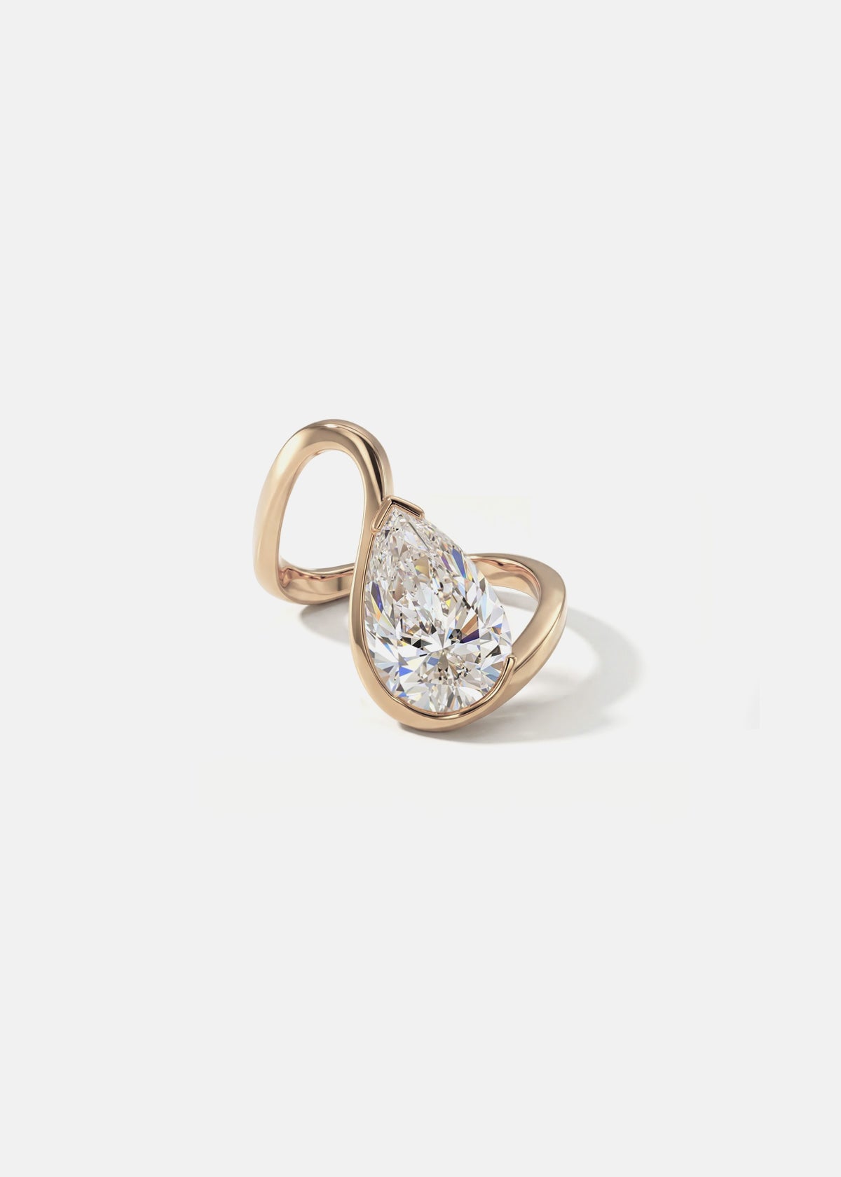 Pear Diamond Trace Ring