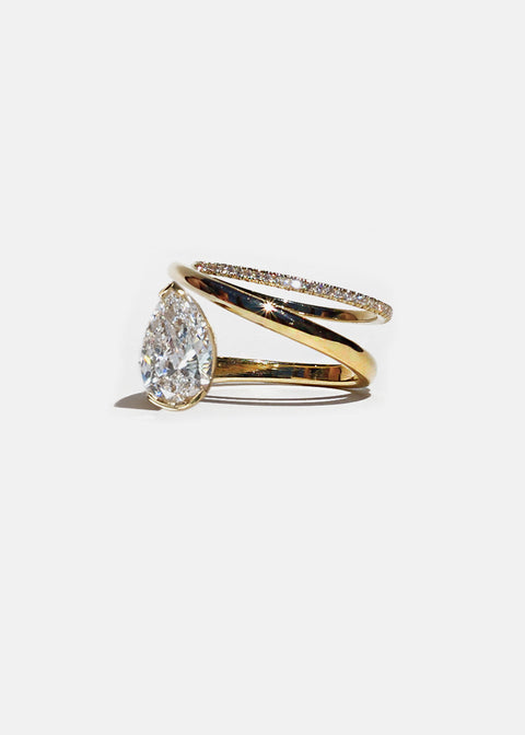 Pear Double Flare Ring