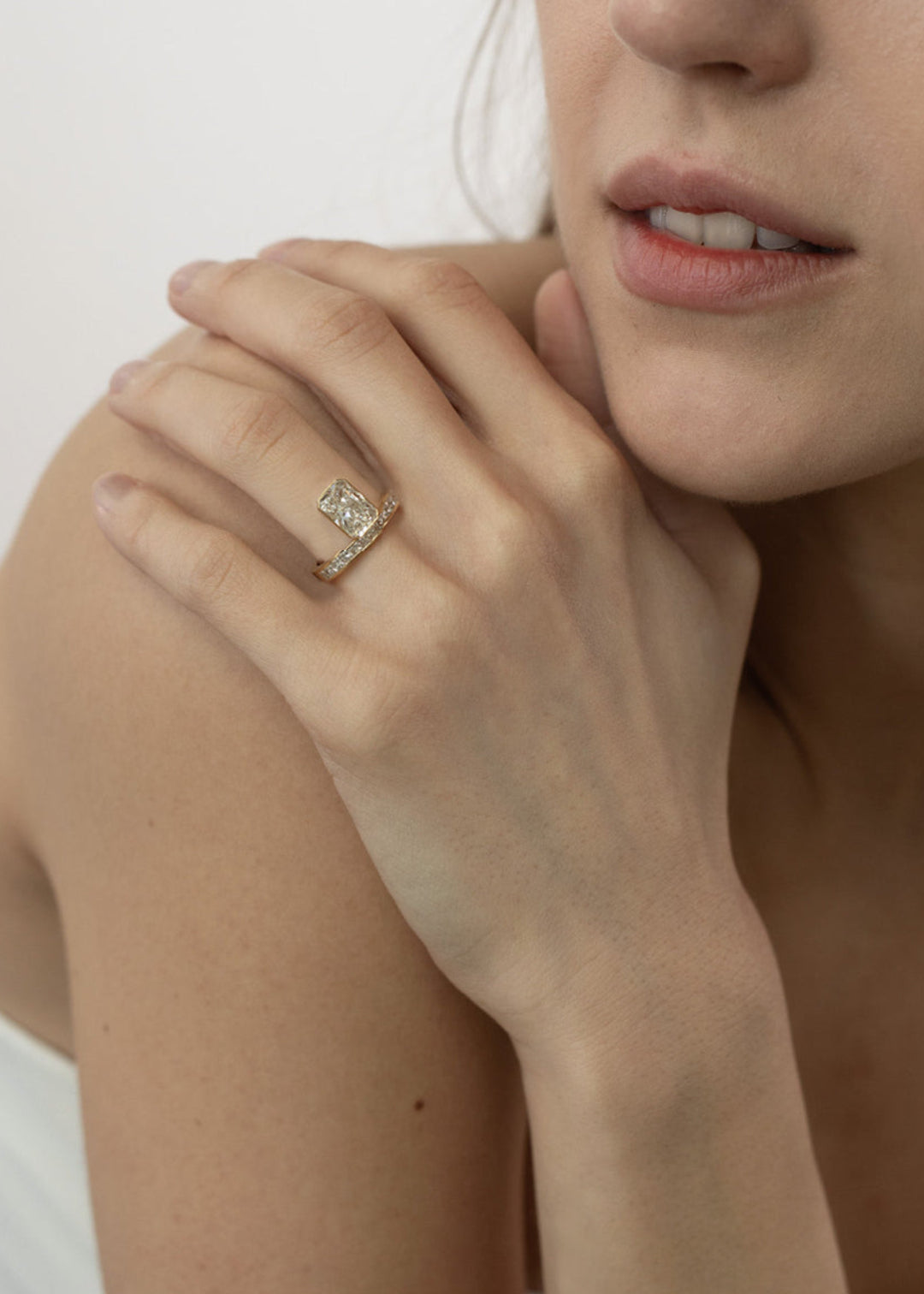 Radiant Diamond Peak Ring