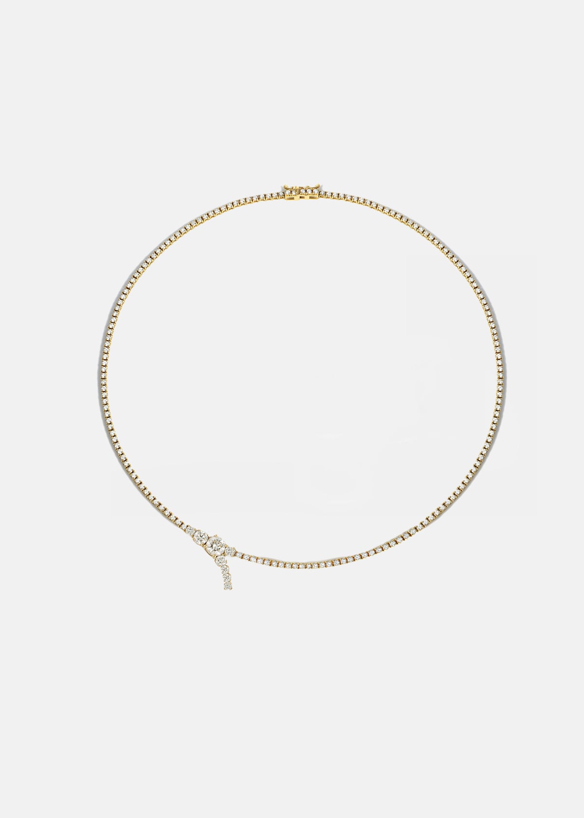 Petite Diamond Serif Eternity Necklace
