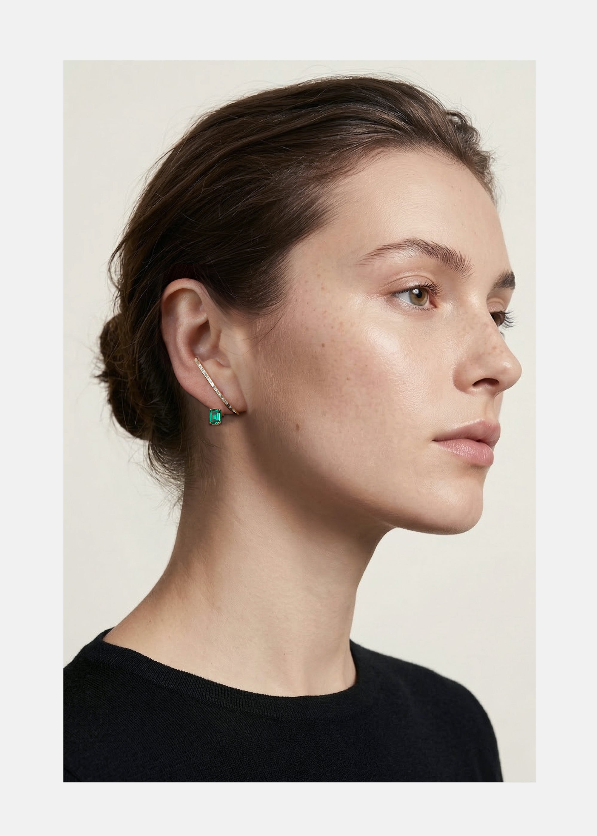 Emerald Crescendo Flare Earring