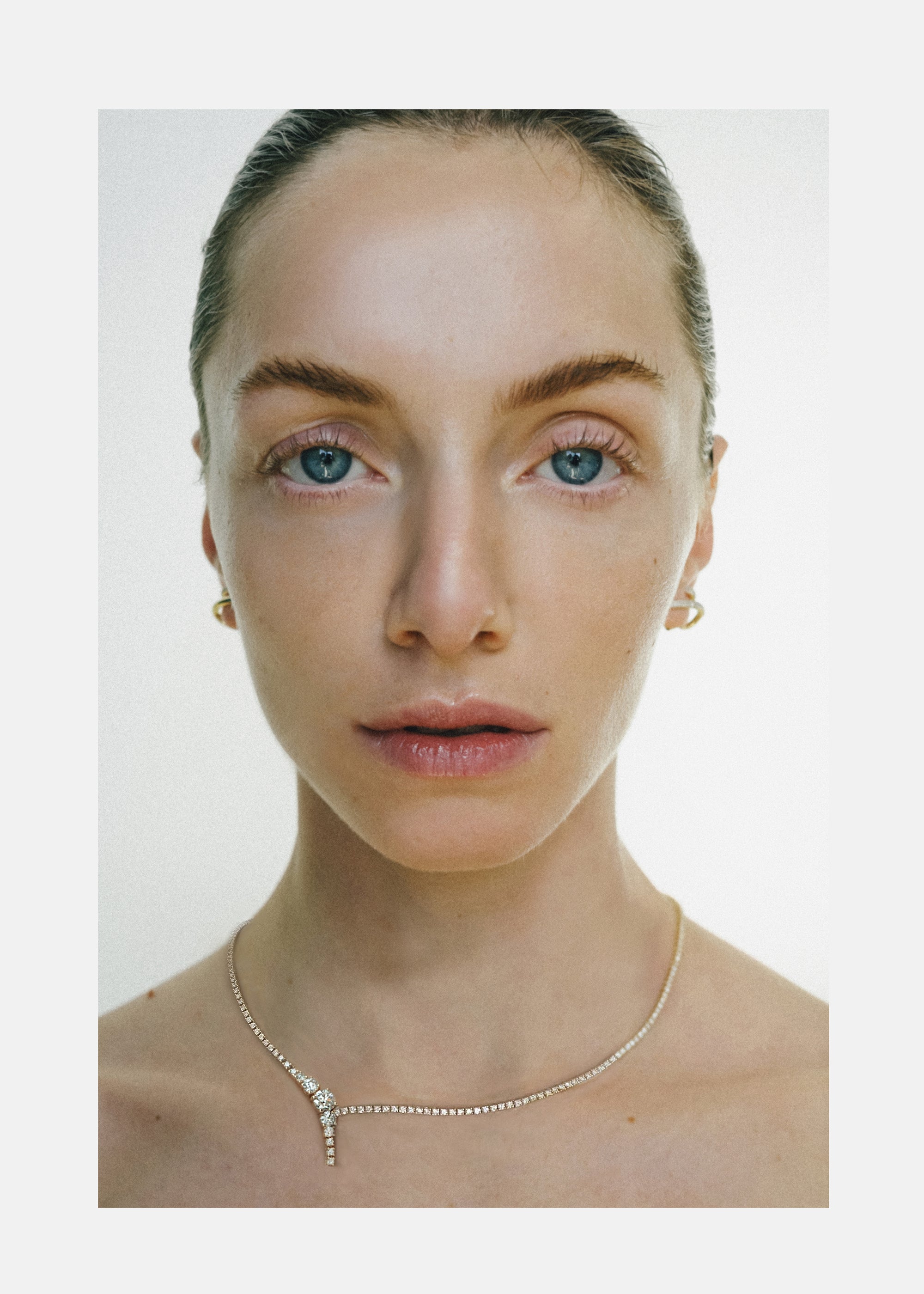 Diamond Serif Eternity Necklace