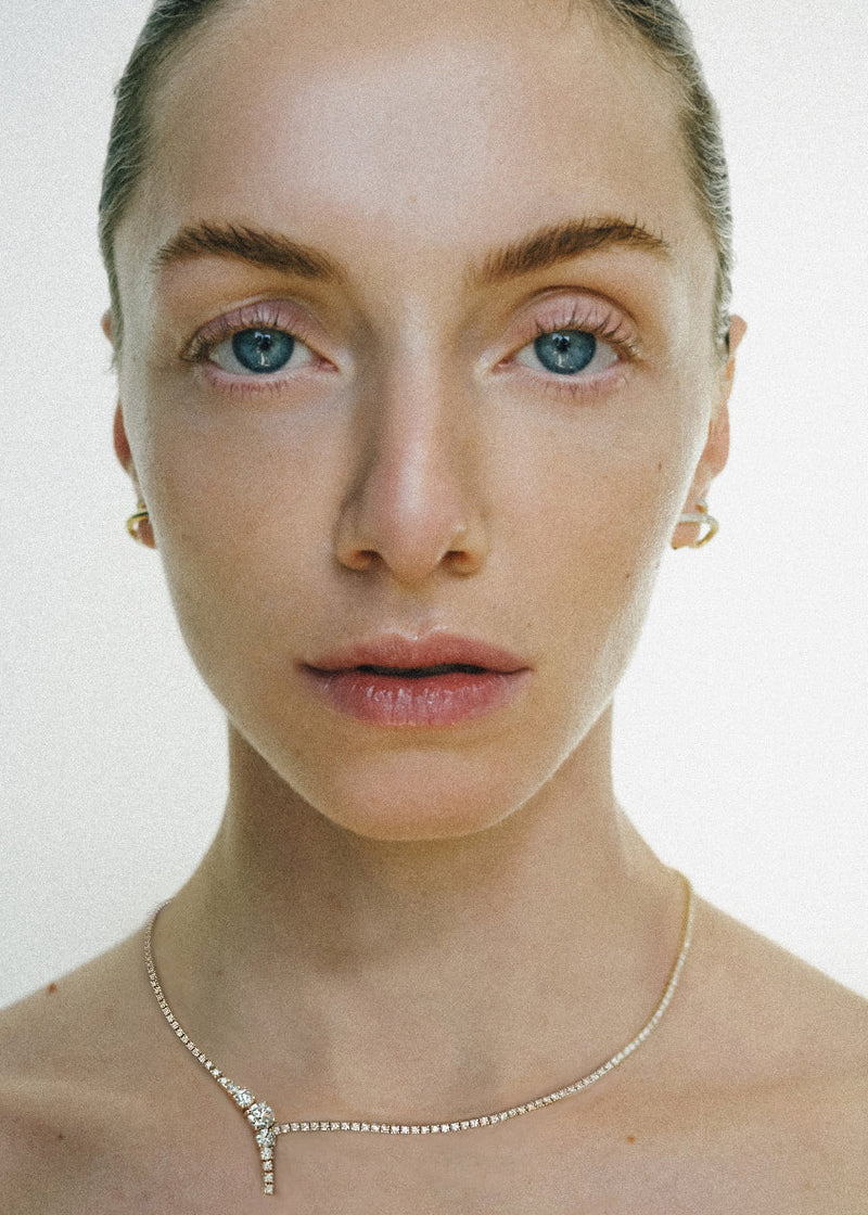 Diamond Serif Eternity Necklace