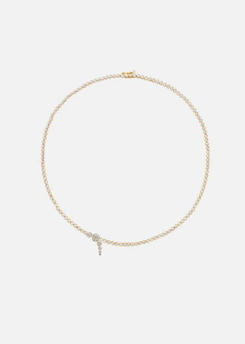 Petite Bezel Diamond Serif Eternity Necklace